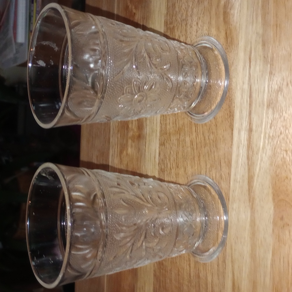 2 Vintage Cut Glass Glasses